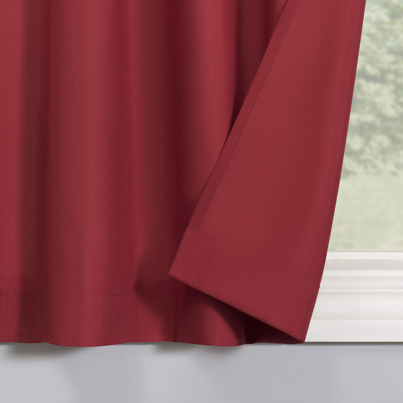 No. 918 Martine Microfiber 3-Piece Kitchen Curtain Set, 54 in x 36, Red 54 in x 36 in (3 Piece) Kitchen Set - PawsPlanet Australia