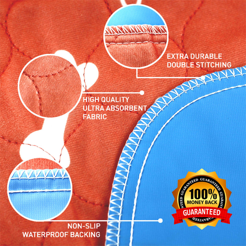 [Australia] - Washable Pee Pads for Dogs (2 Pack) Sm/Md/Lg Super Absorbent Whelping Pads w/Odor Control & Waterproof Backing| Protect Indoor Floor & Carpet | Reusable Dog Wee Wee Pads + Free Puppy Training eBook Medium 