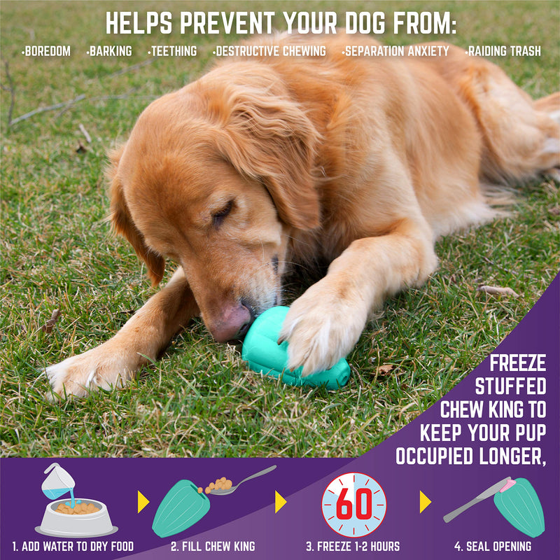 Chew King Premium Treat Dog Toy, Extremely Durable Natural Rubber Toy, Filler Toy, Pack of 2 Large - 2 pack - PawsPlanet Australia