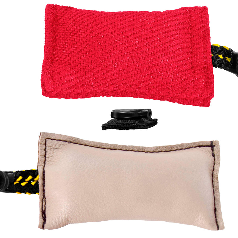 DINGO GEAR Magnetic Set For The Dog Training: Encased Magnet, Red Nylcot & Genuine Leather Bite Tug magnet + 2 tugs - PawsPlanet Australia