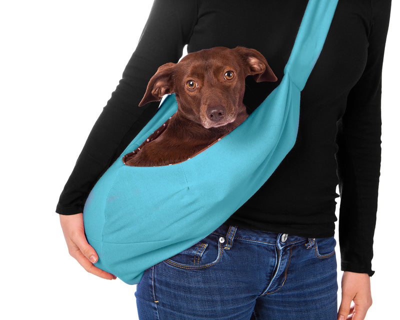 iPrimio Dog and Cat Sling Carrier – Hands Free Reversible Pet Papoose Light Blue Bag - Soft Pouch and Tote Design – Suitable for Puppy, Small Dogs, and Cats for Outdoor Travel - PawsPlanet Australia