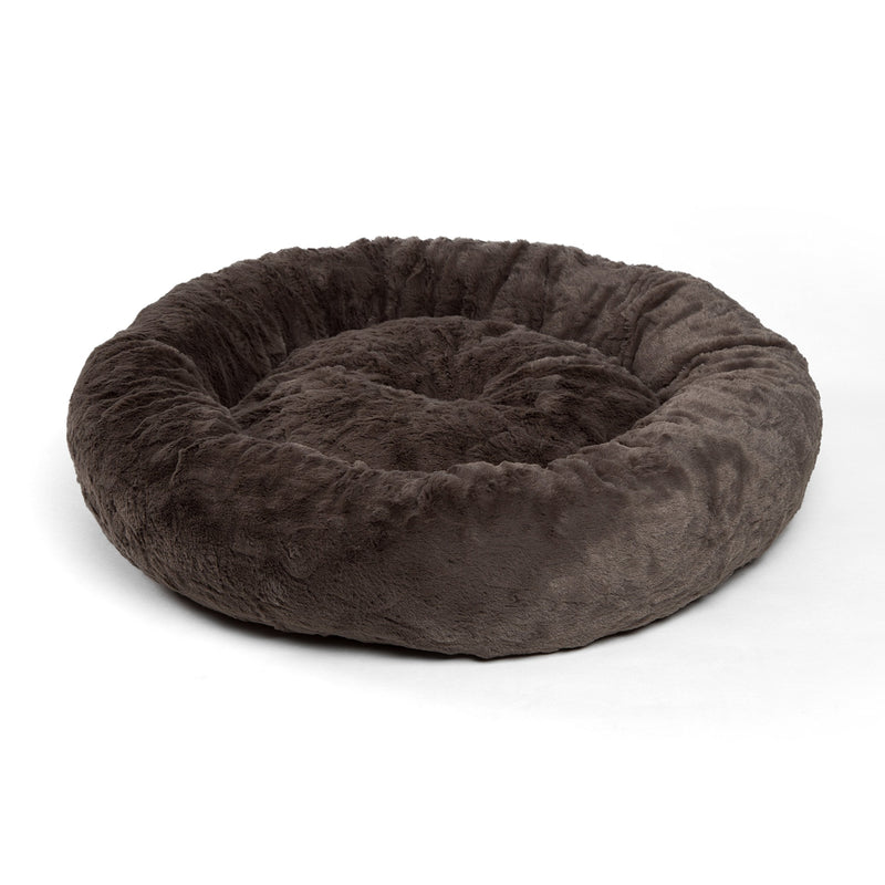 [Australia] - Best Friends by Sheri Luxury Faux Fur Donut Cuddler (23x23), Mink - Small Round Donut Cat and Dog Cushion Bed, Orthopedic Relief 