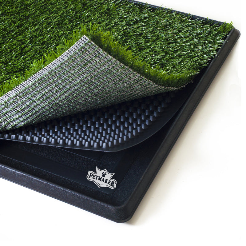 PETMAKER Artificial Grass Puppy Pad - Portable Training Pad System for Dogs and Pets, Housebreaking Supplies Small Potty Tray - PawsPlanet Australia