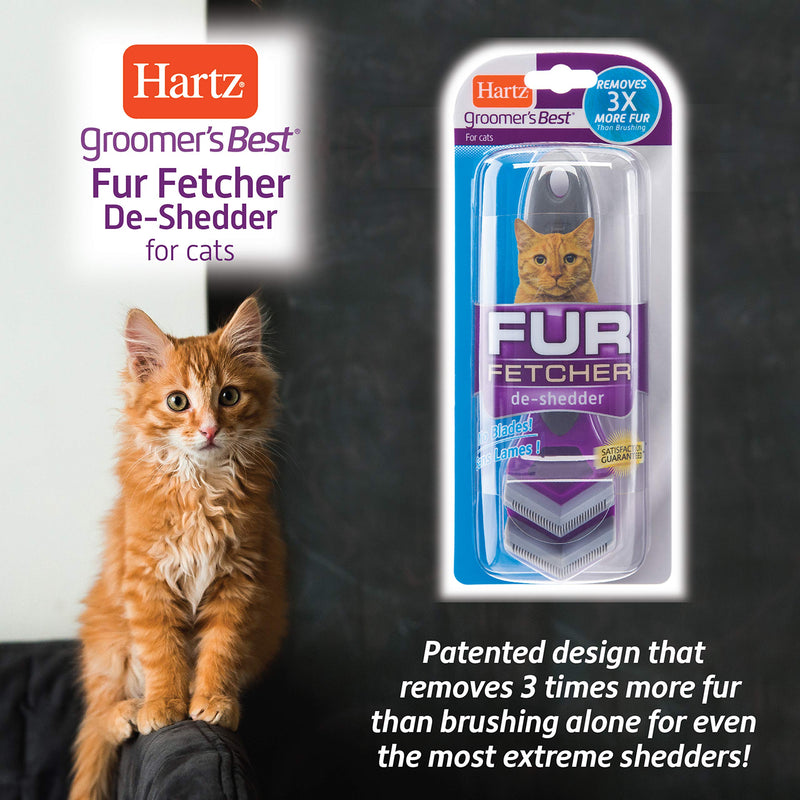 Hartz Groomer'S Best Fur Fetcher Deshedder Cat Brush, Deshedding Cat And Kitten Brush For All Sizes To Remove Loose Hair & Help Cat Shedding De-Shedder Brush Cats - PawsPlanet Australia