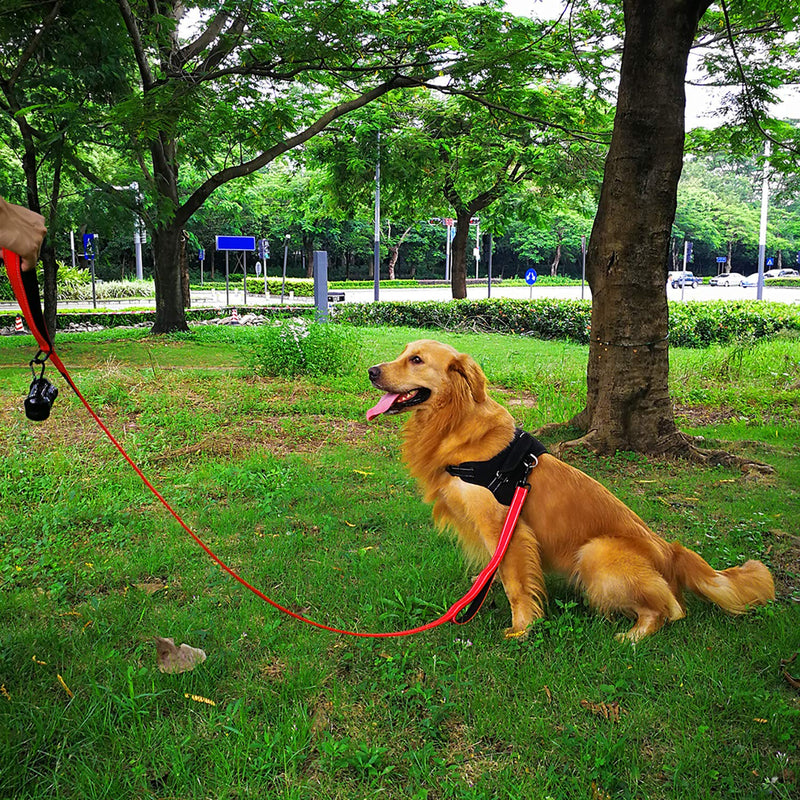 [Australia] - DOGSAYS Dog Leash 5ft Long Traffic Padded Two Handle Heavy Duty Double Handles Lead for Large Dogs or Medium Dogs Training Reflective Leashes Dual Handle 5 FT Red 