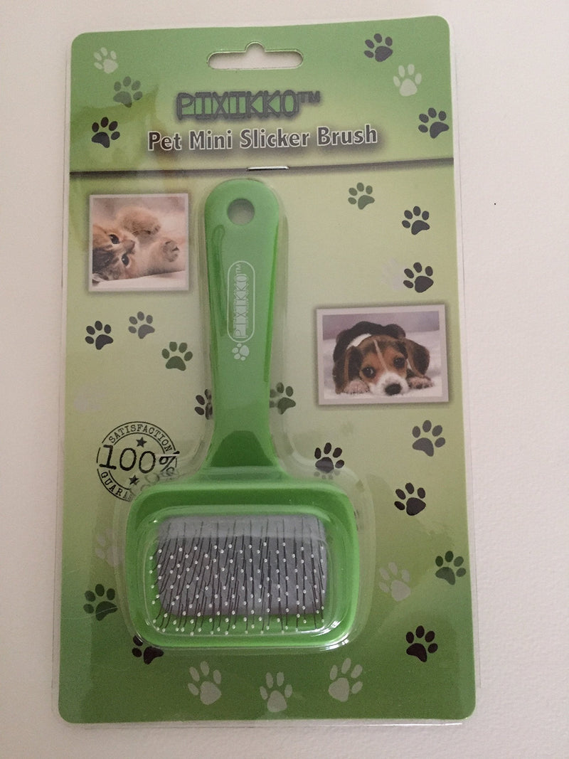 Pixikko Mini Slicker Brush with Protective Tips for Small Animals, Kittens, Puppies Daily Grooming - PawsPlanet Australia