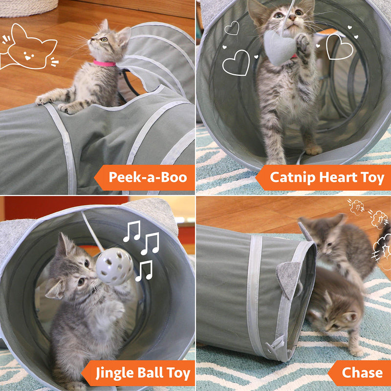 Kitty City Pop-up Cat Cube, Cat Tunnel, Cat Bed, Tunnel, Cat Toys, for Cat and Kitty Gray Tunnel - PawsPlanet Australia