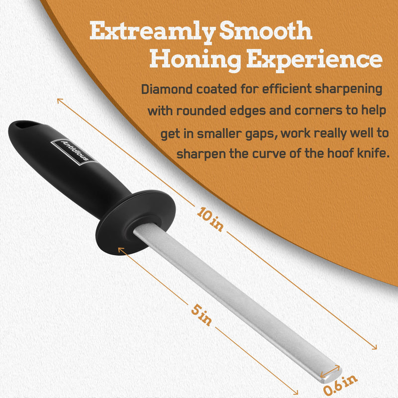 Antidious Hoof Knife Sharpener, 5 inch Farrier Tool Honing Rod with Diamond Coated to Keep Hoof Knives and Cutting Instruments Sharp - PawsPlanet Australia