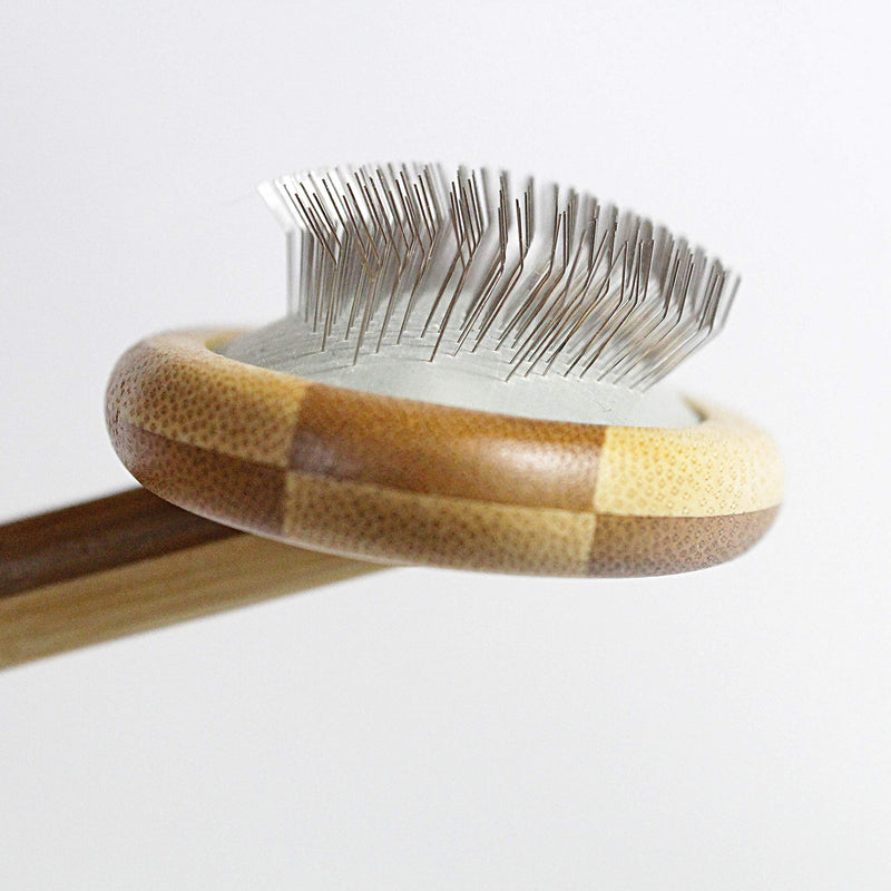 Outlavish Sheepskin Wool Brush Comb Bamboo Slicker Carding, Longer Prongs, Stronger Design - PawsPlanet Australia