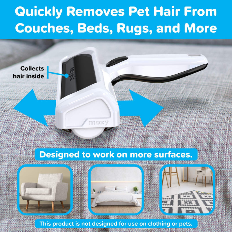 Mozy Roller Pro Dog Hair Remover and Cat Hair Remover – Quickly Removes Pet Hair from Furniture – Easier to Use Than Vacuums, Brushes, Gloves, and Sticky Lint Rollers - PawsPlanet Australia