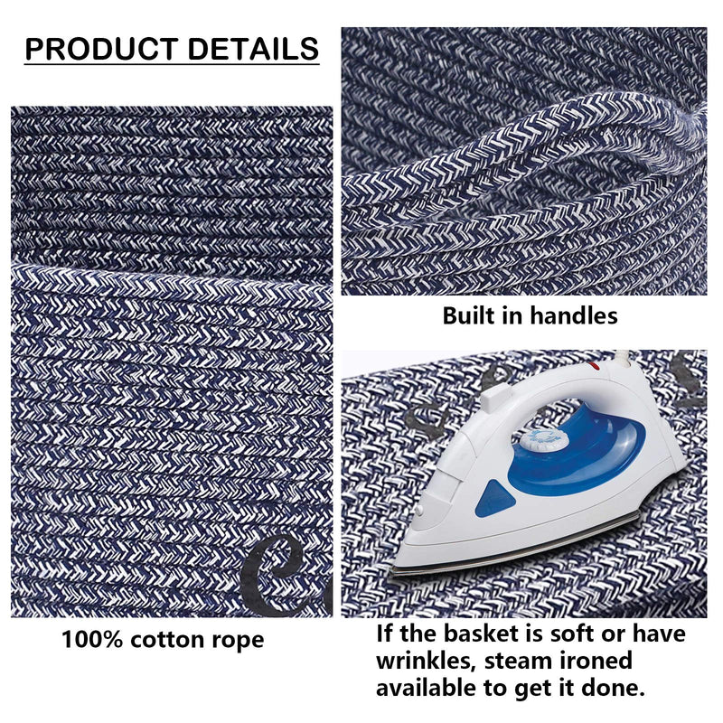 Morezi Durable Rope Dog Toy Box with Handle, pet Toy Basket(Grey), pet Bed, pet Toy Box- Perfect for organizing pet Toys, Blankets, leashes, Coats Cat Blue - PawsPlanet Australia