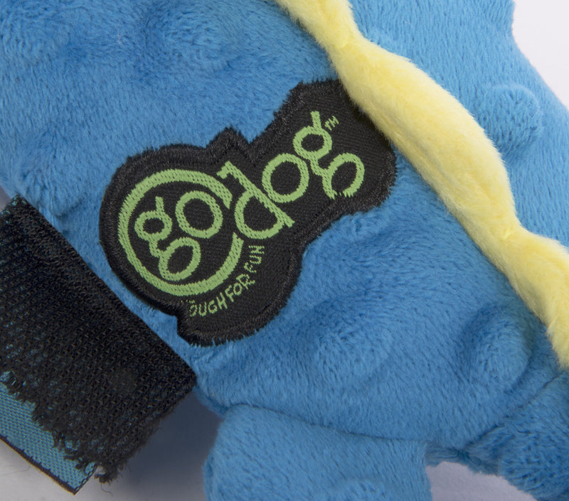 [Australia] - goDog Dragons Skinny with Chew Guard Technology Plush Squeaker Dog Toy, Large, Blue 