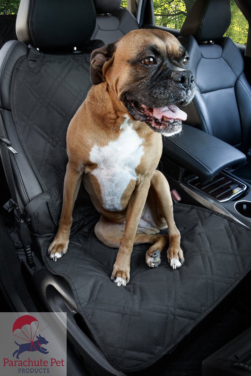 [Australia] - Front Seat Cover with Non-Slip Material and Scratch Proof to Protect Bucket Seat from Dog and Cat Scratches - Machine Washable by Parachute Products 46"L x 24"W Black-New Nonslip Back 