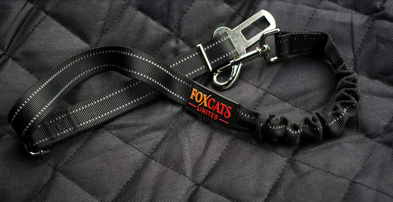 [Australia] - Foxcats Limited Dog Seat Belt, Dog Cat Car Safety Seat Belt Harness Adjustable Leads Harness for Cars Vehicle black 