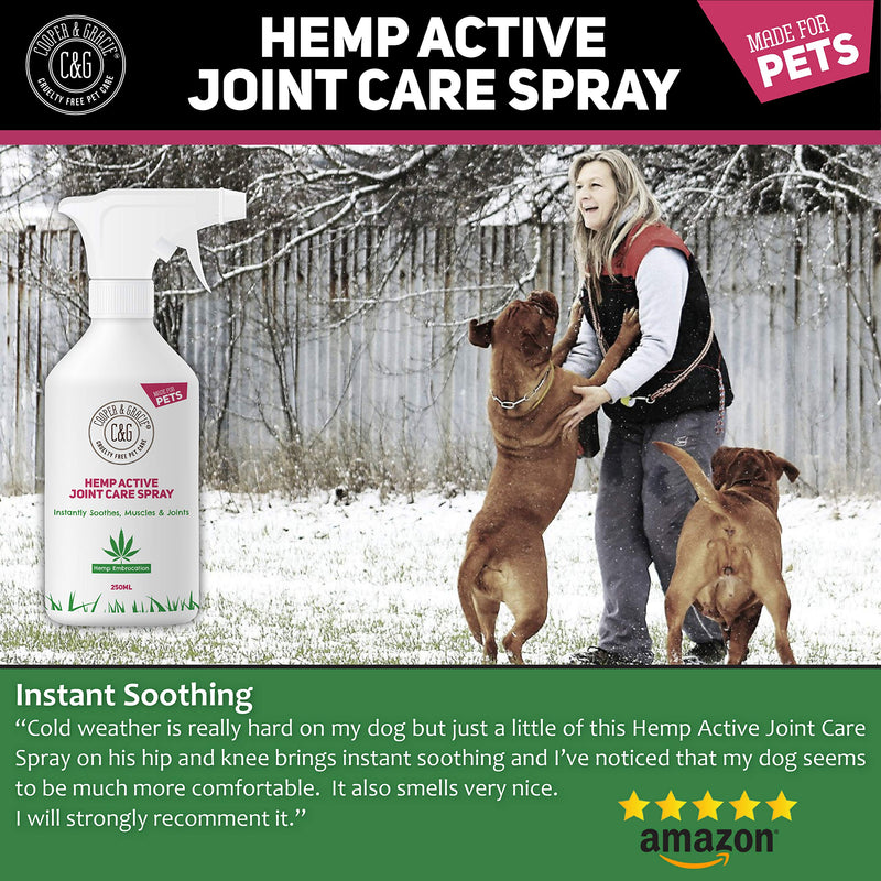 C&G Pets | HEMP ACTIVE JOINT CARE SPRAY 250ML | INSTANT SOOTHES MUSCLE & JOINT | QUICK ABSORB | 100% CRUELTY FREE VET RECOMMENDED | BEST FOR DOGS AND HORSES | AMAZING ESSENTIAL OIL EMBROCATION - PawsPlanet Australia