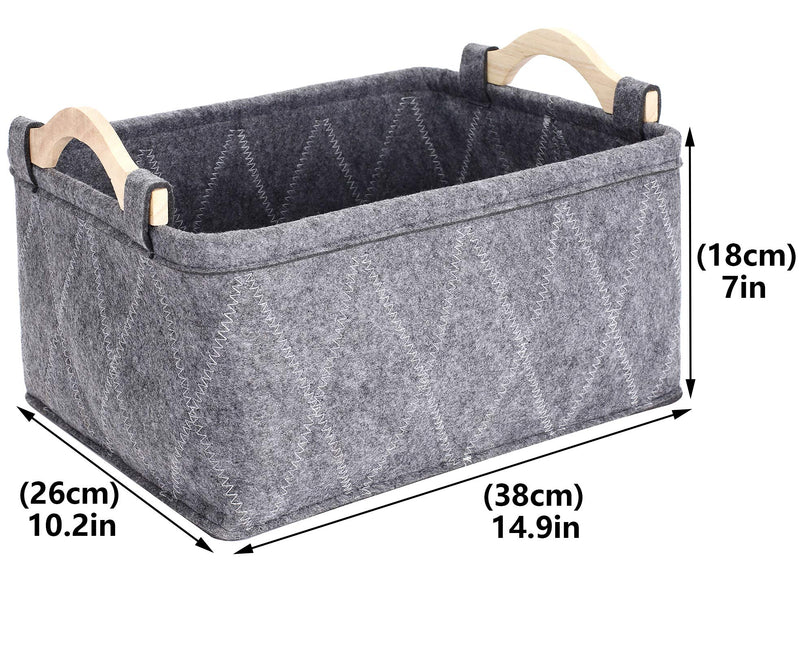 Brabtod Felt pet Toy Box and Dog Toy Storage Baskets Bin, Perfect for organizing pet Toys, Blankets, leashes and Food-Gray Gray - PawsPlanet Australia