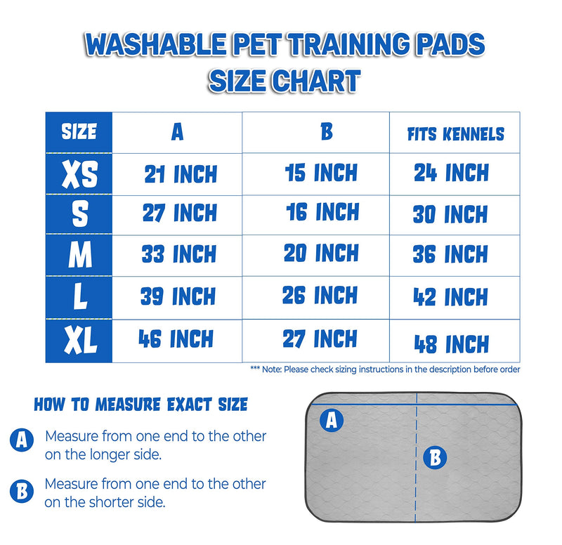 Pet Magasin Highly Absorbent Reusable Washable Pet Training Pads with Waterproof Backing (Pack of 3) Gray Fits Standard Cage M 33" x 20" (Pack of 3) - PawsPlanet Australia