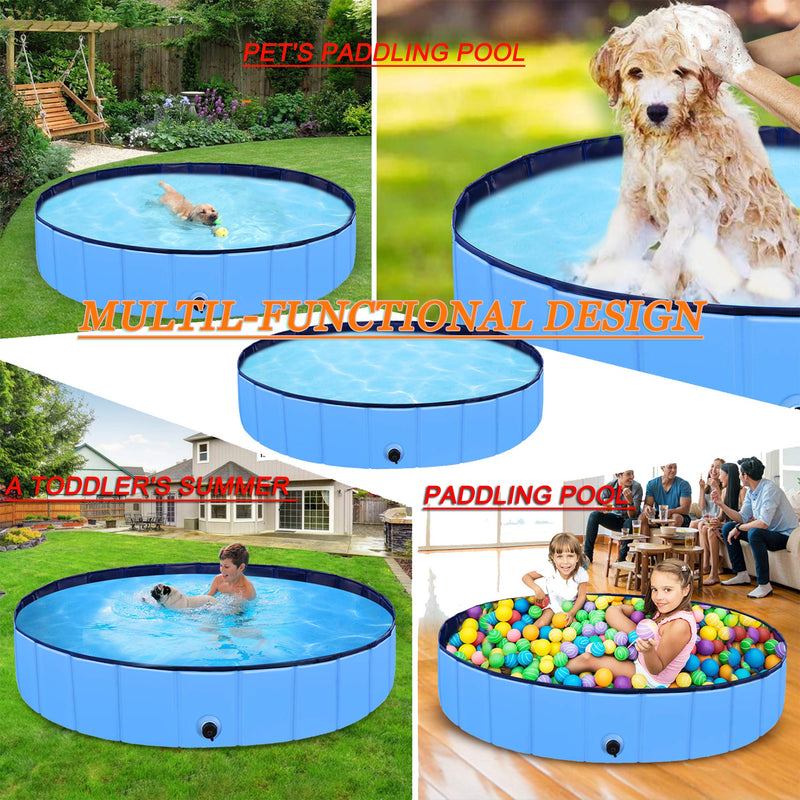 Dog Pool Folding Pet Bath for Small to Large Sized Dogs Outdoor PVC Swimming Bathing Tub Pool for Dogs and Cat L 120*30CM - PawsPlanet Australia