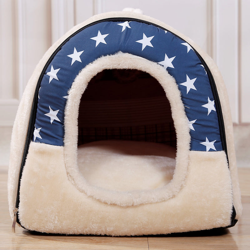 ANPPEX Igloo Dog House, Portable Cat Igloo Bed with Removable Cushion, 2 In 1 Washable Cozy Dog Igloo Bed Cat Cave, Foldable Non-Slip Warm for Pets Puppy Kitten Rabbit M A302 - PawsPlanet Australia