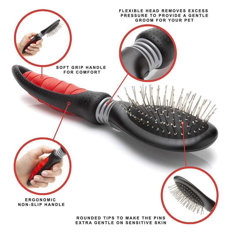 Mikki Dog, Cat Ball Pin Grooming Brush - Removes Knots, Matts and Tangles - for Medium to Large Pets - PawsPlanet Australia