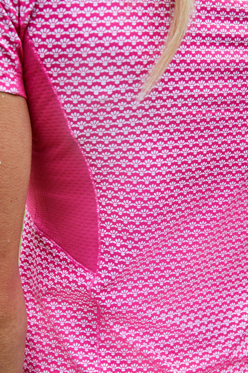 Dublin Kylee Printed Short Sleeve Ladies Shirt (Carmine Rose, XX-Large) - PawsPlanet Australia