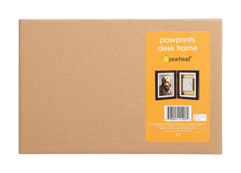 Pearhead Pet Picture Frame and Paw Print Kit, Keepsake Gift for Pet Owners, Great For Dog or Cat, espresso frame, clay - PawsPlanet Australia