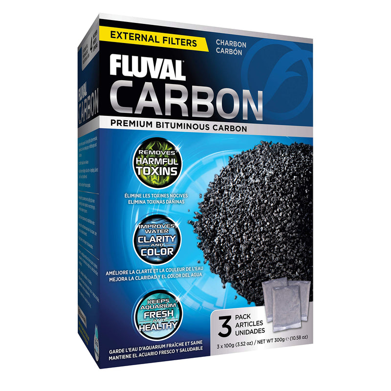 Fluval Ammonia Remover (3 x 180G) & Activated Carbon 3 x 100g Sachets + Activated Carbon 3 x 100g Sachets - PawsPlanet Australia
