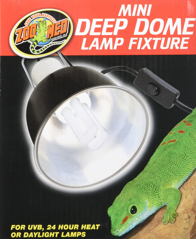 [Australia] - Zoo Med Mini Deep Dome Lamp Fixture with 5.5-Inch Dome, Black - 