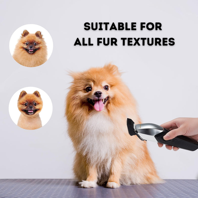 BarberBoss Dog Groomer with 8 Comb Attachments, Slim Design with 4 Speed Settings, 100% Waterproof, R-Shaped Ceramic Head, LED Display, Cordless Clipper for Dogs & Cats, QR-9083 - PawsPlanet Australia