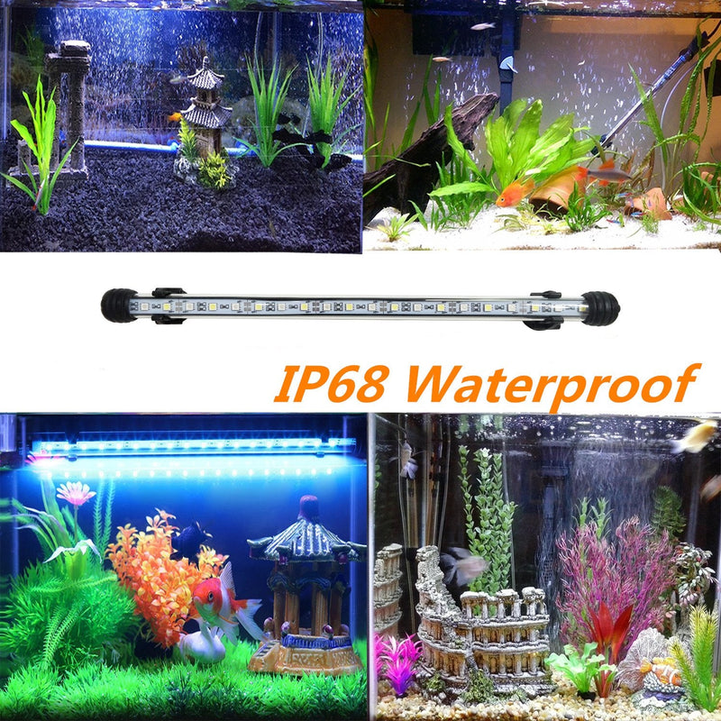 COVOART LED Aquarium Light, 15 inches Fish Tank Light RGB Color Underwater Light Submersible Crystal Glass Lights, 21 LED Beads, Brightness Adjustable Memory Function 15 Inch (Pack of 1) - PawsPlanet Australia