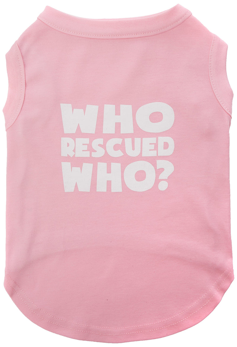 [Australia] - Mirage Pet Products Who Rescued Who Screen Print Shirt, Large, Bright Pink 