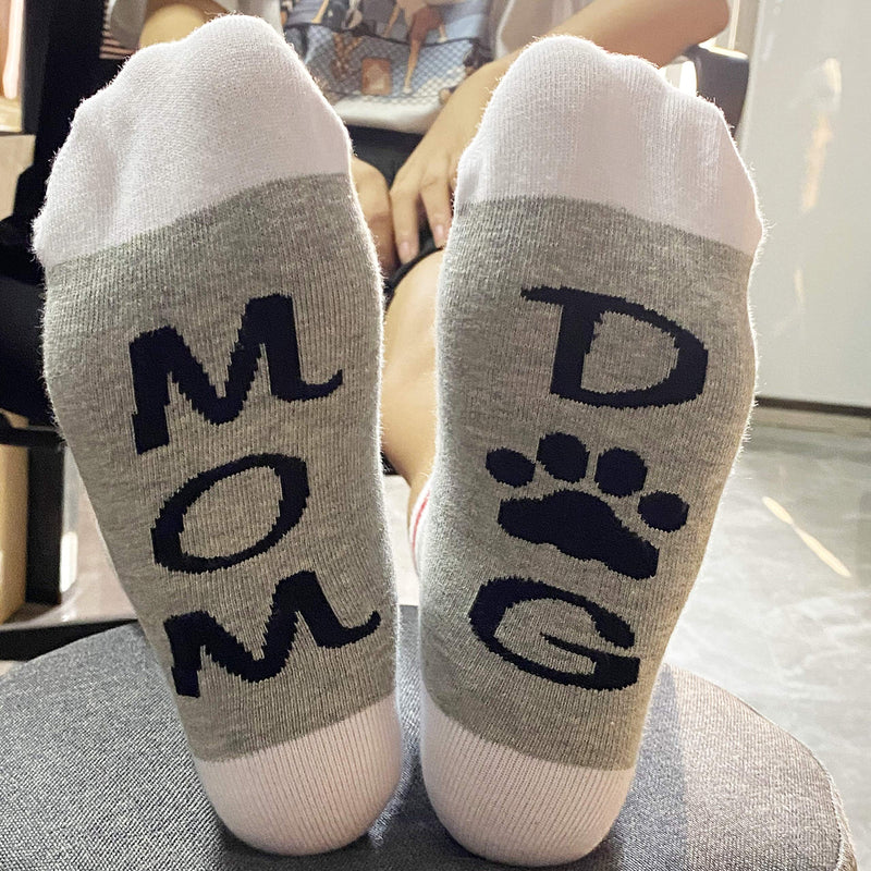 [Australia] - POFULL 2 Pairs Dog Lover Gift Dog Mom Socks Cute Puppy Paw Print Christmas Gift 