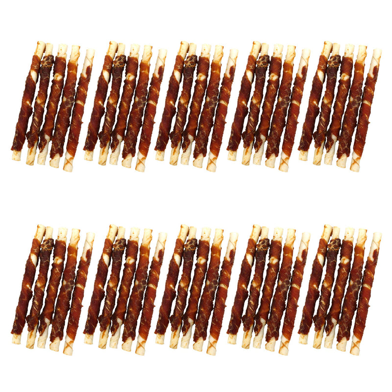 50pk PureBreed Twist Rawhide Sticks Duck Dog Treats | Duck Wrapped Dog Chews Toy | Low Fat, High In Protein Duck Dog Treats & Chews | Duck Rawhide Dog Chew | Chewy Twists with Duck Meat + SOL Notebook - PawsPlanet Australia