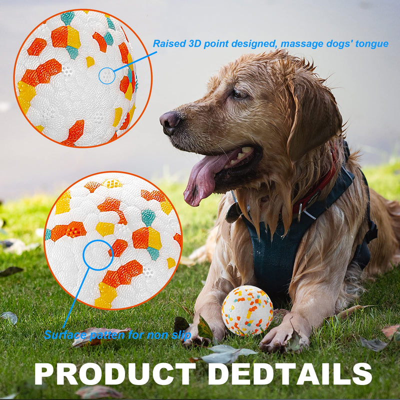 JEROCK Dog Balls, Indestructible Dog Toy Ball for Aggressive Chewers, Durable High Elasticity Interactive Ball for Training Dog Catch and Fetch, Light Weight & Floats in Water 2.5 inches - PawsPlanet Australia