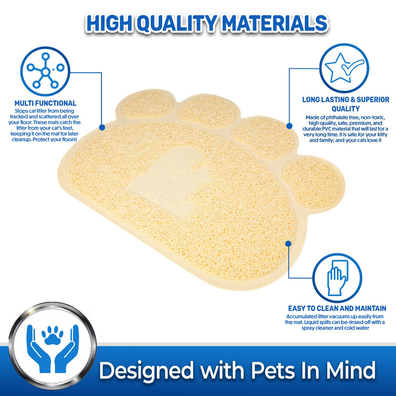 [Australia] - Pet Magasin Cat Litter Mat by (2-Pack) - Durable Pet Litter Rugs for Cats, Dogs, and Rabbits Medium Beige 