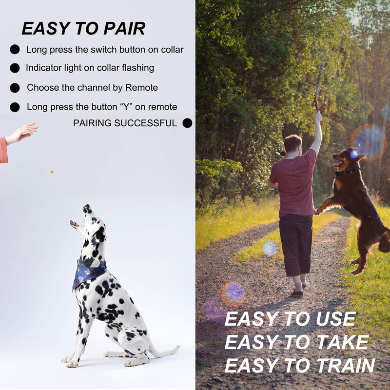 [Australia] - MASBRILL Dog Training Collar, Rechargeable Shock Vibration Sound Collar with 1000FT Remote, IPX7 Waterproof Pet Behavior Training Unit, for Small Medium Big Dogs, Control 3 Dogs at The Same Time 