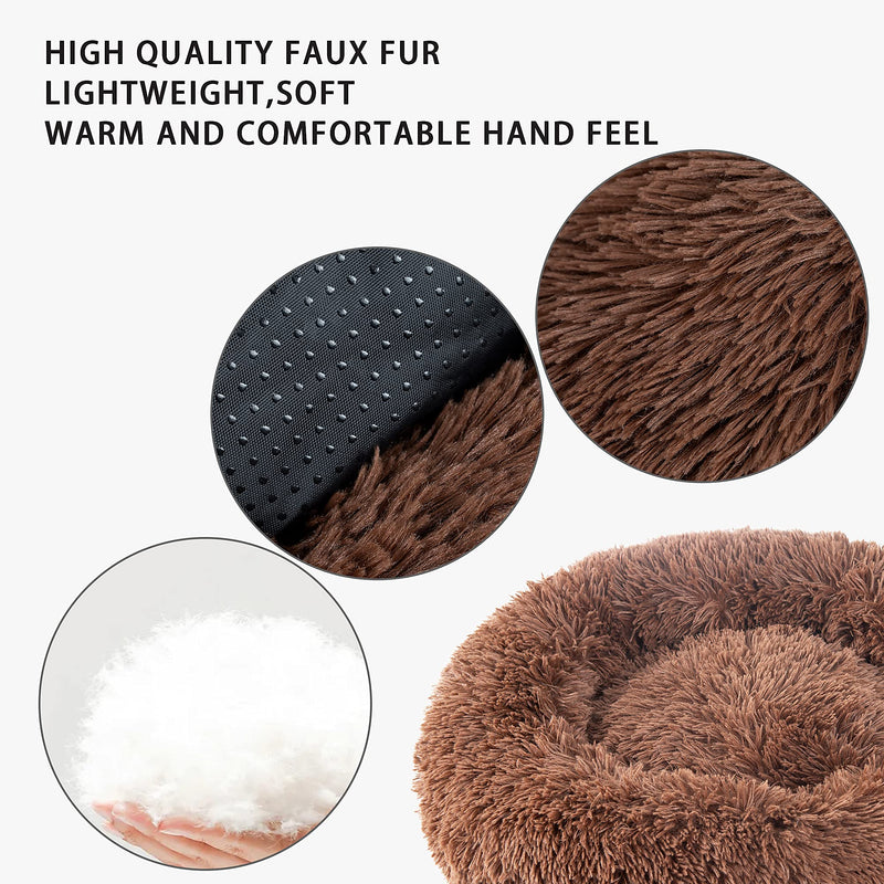 HN HAIINAA 20" Dog Bed Memory Foam,Puppy Beds for Small Dogs Washable,Dog Beds for Small Medium Dogs & Cats / Most Durable Dog Couch Bed Cover 20" Brown - PawsPlanet Australia