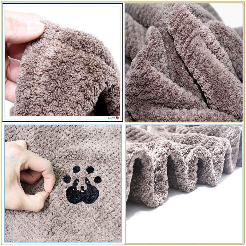 [Australia] - NLUJGYAV Dog Towel Microfiber Large Small Super Absorbent Shammy Fast Dry Bath Towel Wimming Beach Dogs Cat Travels Plush Soft Towel Machine Washable 13.8"*29.5" 