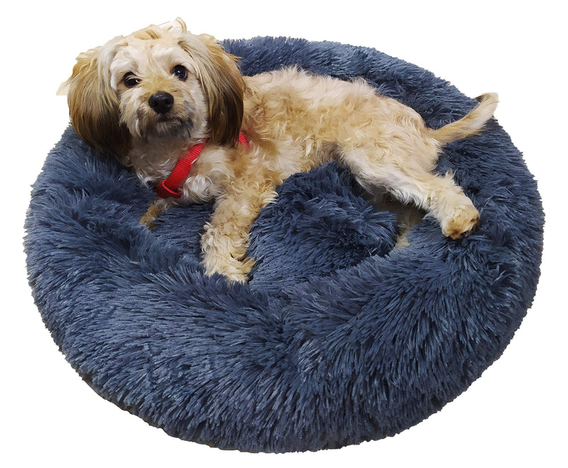 PORT&LOTUS Cat and Dog Bed for Small Dogs, Cat Beds for Indoor Cats with Machine Washable, Waterproof Base, Fluffy Anti-Slip Cat Calming Donut Cuddler Bed, Durable Soft Cushion for Mini Size Pet 20IN Grey - PawsPlanet Australia