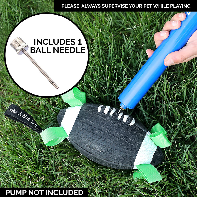 Hyper Pet The Original Quality Grab Tabs Dog Football (Indoor-Outdoor Interactive Dog Toy Dog Balls with Easy Grab Tabs) Fun Dog Tug Toy and Dog Ball - 2 Size Options Available 5.5 Inch - PawsPlanet Australia