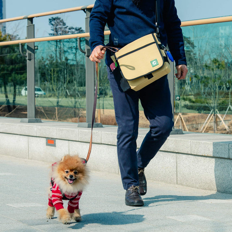 [Australia] - QUALPACK CRWA Dog Treat Bag | Dog Training Bag with Waist Shoulder Strap, Easy to use Wet Wipes, Poop Bag Dispenser Black 