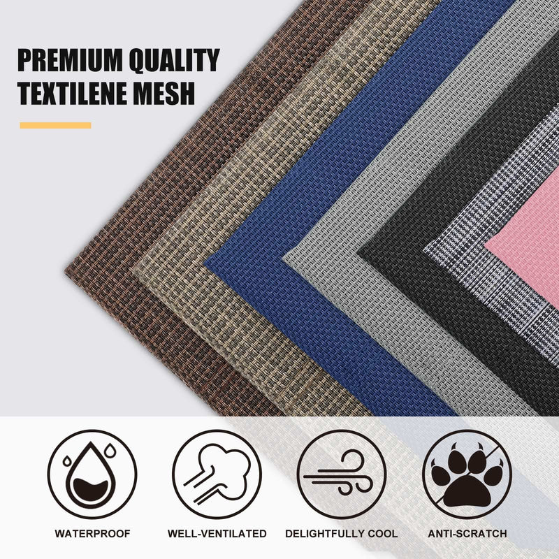 Veehoo Pet Bed Replacement Cover for Aluminum Chew Proof Dog Bed, Durable & Washable Textilene Mesh Fabric, Comfortable and Breathable Sleeping Mesh Replacement for All Dogs Cats, Dog Bed Not Included Small Beige Coffee - PawsPlanet Australia