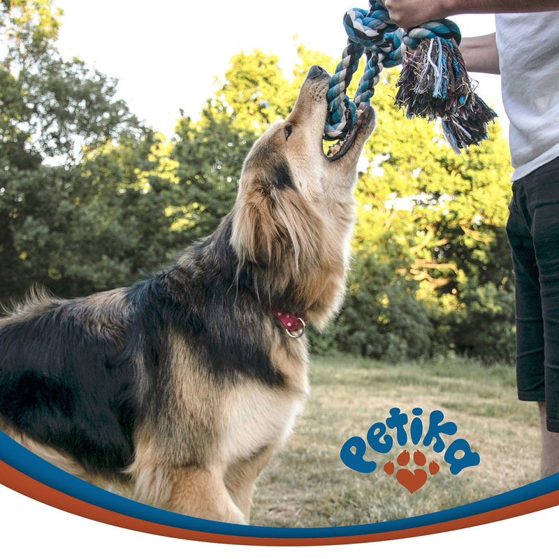 Petika XL 33inch Premium Dog Rope Toys for Strong Large Dogs,Training Rope Toy for Aggressive Chewers,Durable Rope Chew Toy for Bored Aggressive Chewer Dogs,Tug of War Rope Toy Large Breeds Blue - PawsPlanet Australia