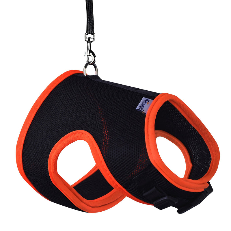 Niteangel Adjustable Soft Harness with Elastic Leash for Rabbits XL Black - PawsPlanet Australia