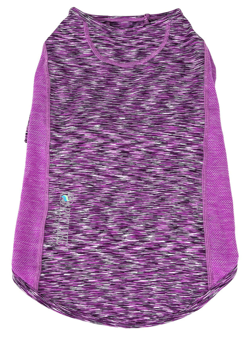 [Australia] - Pet Life Active 'Warf Speed' Heathered Ultra-Stretch Sporty Performance Dog T-Shirt Small Purple 