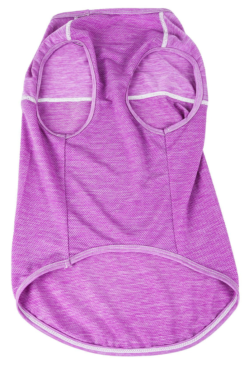 [Australia] - Pet Life Active 'Aero-Pawlse' Heathered Quick-Dry And 4-Way Stretch-Performance Dog Tank Top T-Shirt Small Purple 