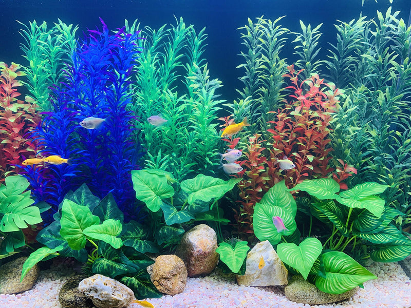 BEGONDIS 2 Pcs Artificial Water Plants, Fish Tank Aquarium Decorations, Made of Soft Plastic, Good for All Fish & Pets (Green-2) - PawsPlanet Australia