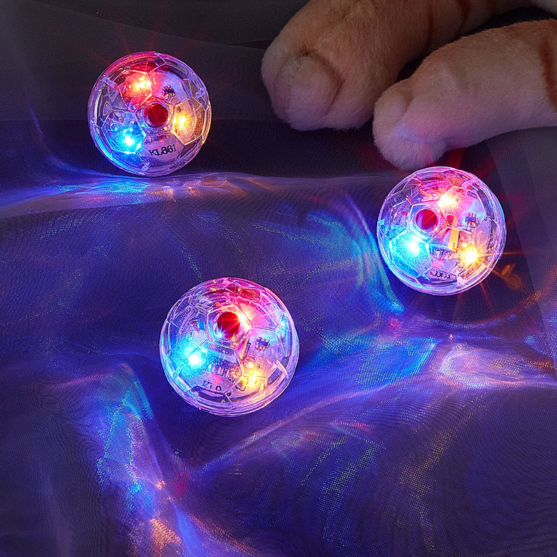 4 Pieces Ghost Hunting Cat Ball Motion Light Up Cat Balls LED Motion Activated Cat Ball Motion Light Up Cat Dog Interactive Toys Pet Glowing Mini Running Exercise Ball Toys for Animals Activity - PawsPlanet Australia