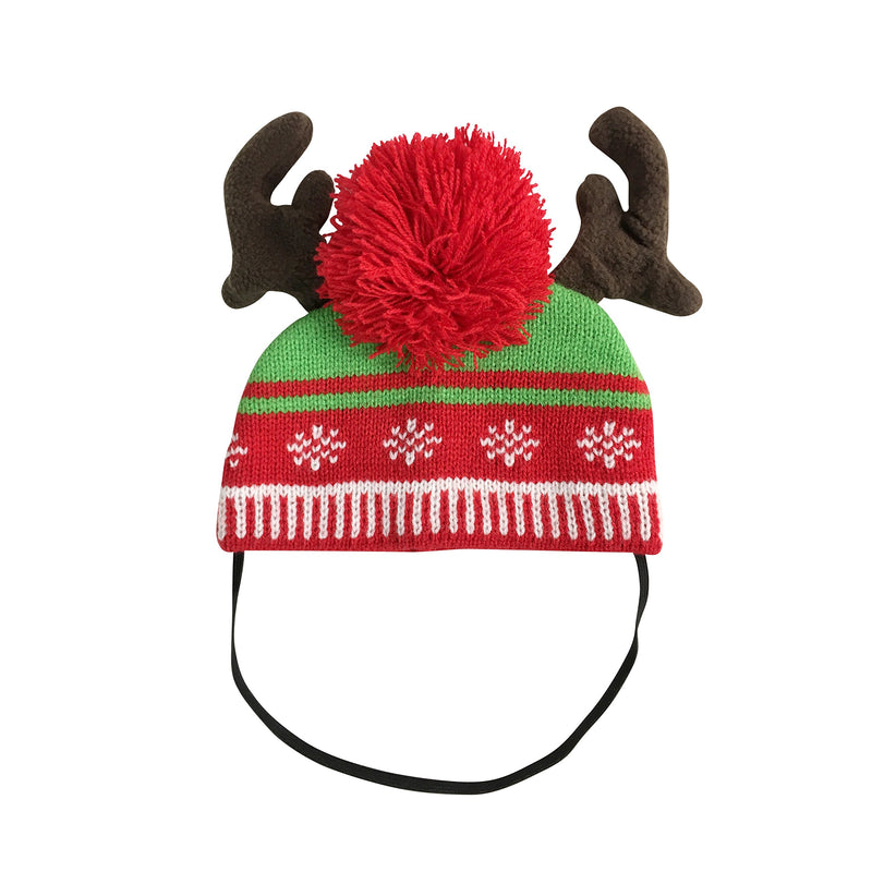 Christmas Dog Hat Reindeer Antler Beanie - PawsPlanet Australia