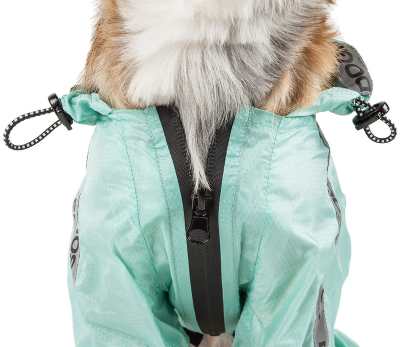 [Australia] - Dog Helios 'Torrential Shield' Waterproof Multi-Adjustable Full Bodied Pet Dog Windbreaker Raincoat X-Large Green 